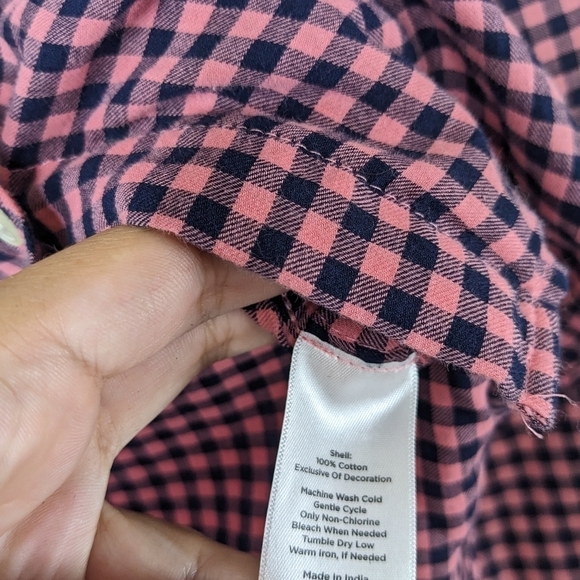 TALBOTS Checked Roll Tab Long Sleeve Button Down Shirt - Picture 10 of 12